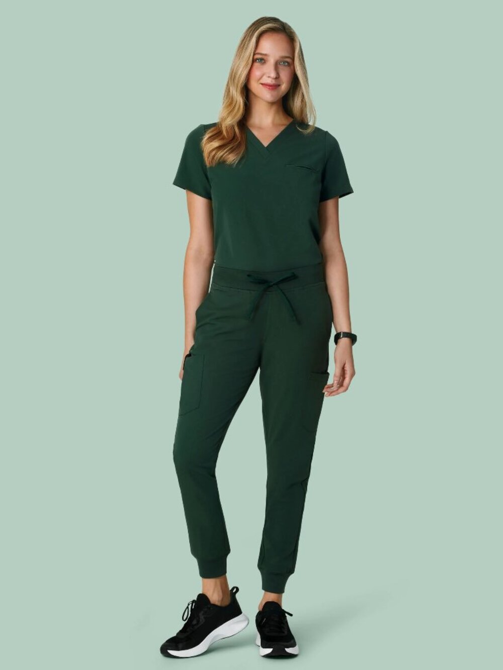 Mandala Dark Green Scrub Set (XS top, SP joggers)